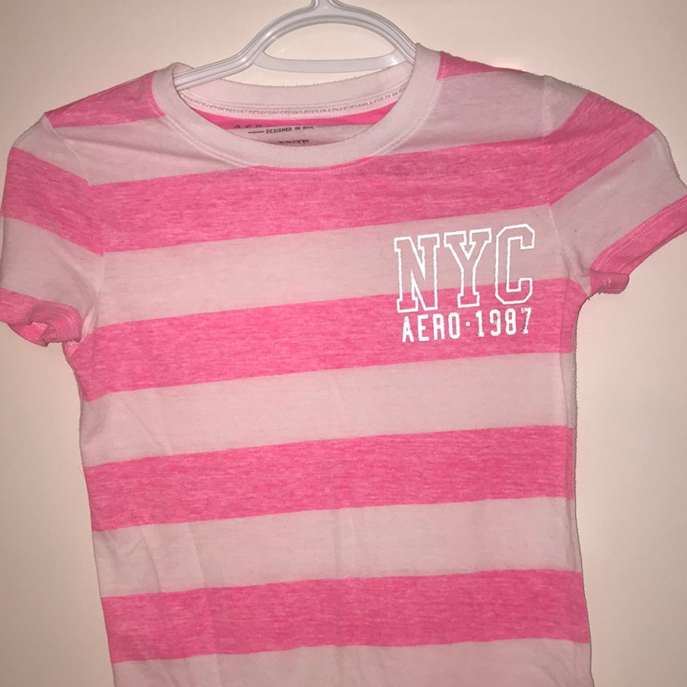 Pink and white Aeropostale shirt